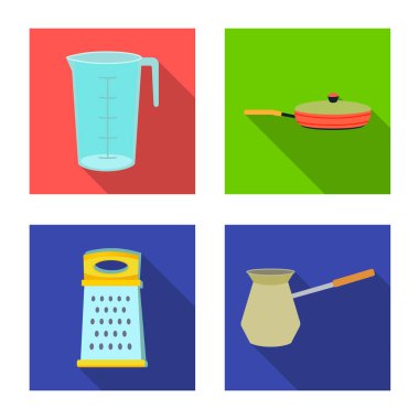 Mutfak ve yemek logosu yalıtılmış nesne. Web için mutfak ve cihaz hisse senedi simgesi kümesi.