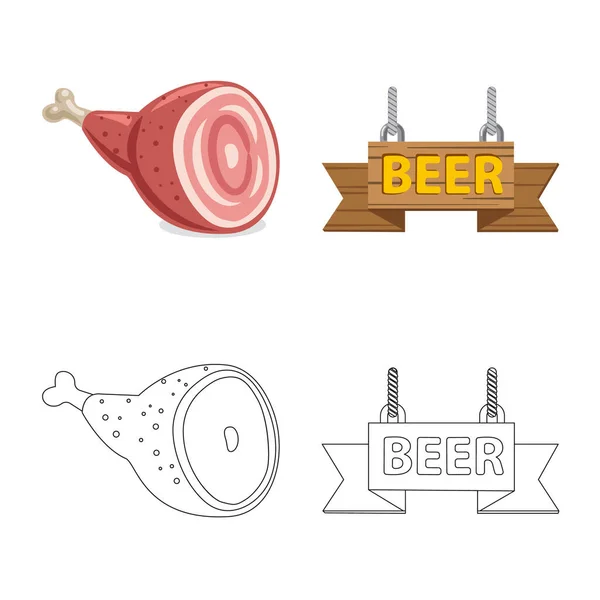 Illustration vectorielle de pub et de bar. Ensemble de pub et icône vectorielle intérieure pour stock . — Image vectorielle