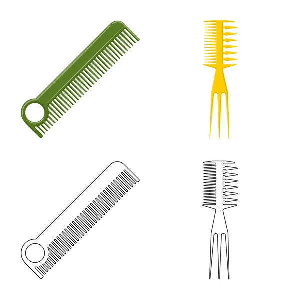 Objet isolé de pinceau et signe capillaire. Ensemble de brosse et brosse à cheveux symbole de stock pour la toile . — Image vectorielle