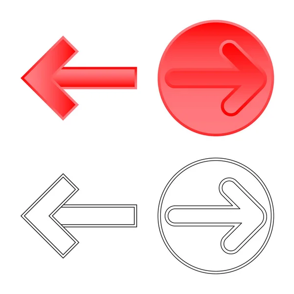 Objeto aislado de elemento e icono de flecha. Conjunto de elemento e icono de vector de dirección para stock . — Archivo Imágenes Vectoriales
