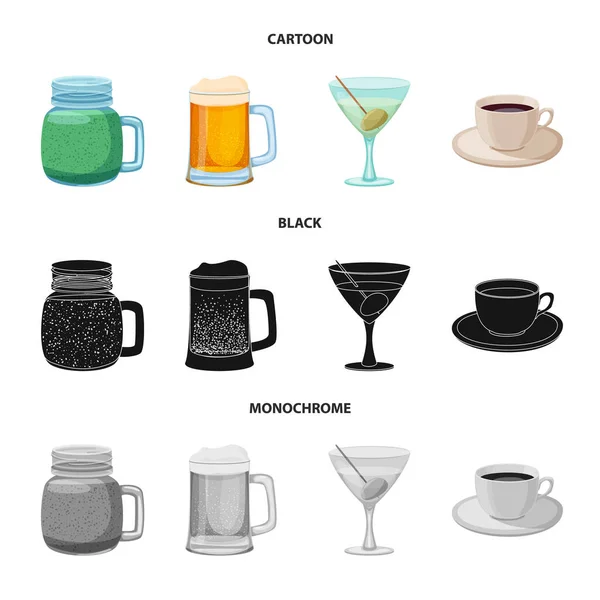 Векторное оформление вывески бара и напитка. Набор напитков и праздничных акций символ для веб . — стоковый вектор
