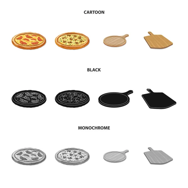 Design vettoriale di pizza e simbolo alimentare. Collezione di pizza e icona vettoriale italia per magazzino . — Vettoriale Stock