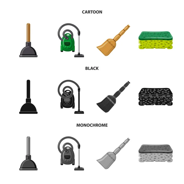 Изолированный объект уборки и сервисного знака. Набор иконок для очистки и домашнего вектора на складе . — стоковый вектор