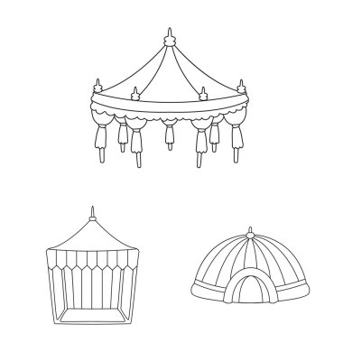 Çatı ve katlama sembolü izole nesne. Çatı ve mimari stok vektör çizim seti.