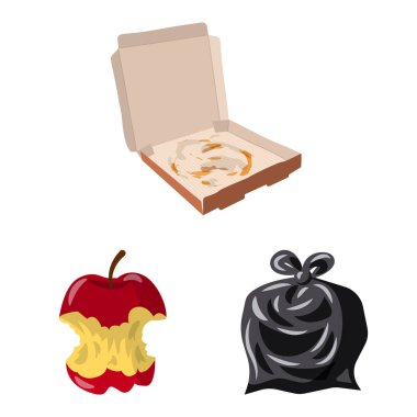 Çevre ve atık simgesinin vektör çizimi. Stok için çevre ve ekoloji vektör simgesinin toplanması.