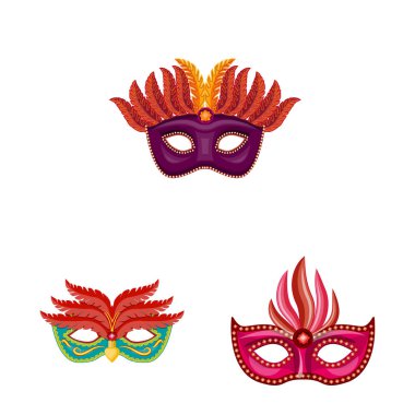 Karnaval ve tiyatro logosu Vektör illüstrasyon. Karnaval ve gizem stok vektör illüstrasyon Koleksiyonu.