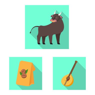 Vektör Illustration ve tarihi sembolü. Web için koleksiyon ve ülke stok sembolü.