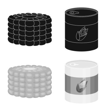 Mısır tarlası ve sebze simge vektör tasarımı. Mısır tarlası ve hisse senedi için vejetaryen vektör ikon koleksiyonu.