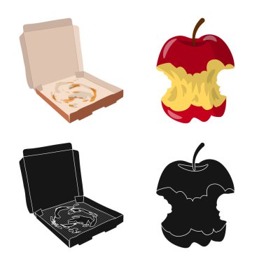 Çöp ve önemsiz sembolü vektör Illustration. Çöp ve atık stok vektör çizim koleksiyonu.