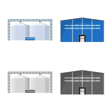 Vektör tasarım üretim ve yapısı sembolü. Üretim ve teknoloji hisse senedi vektör çizim koleksiyonu.