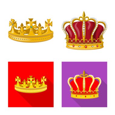 Ortaçağ yalıtılmış nesne ve asalet simgesi. Ortaçağ kümesi ve monarşi hisse senedi simgesi web için.