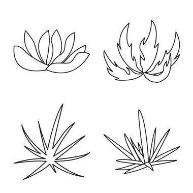 Çit ve çalı ikonunun izole nesnesi. Çit ve çiçek stoku vektör çizimi.