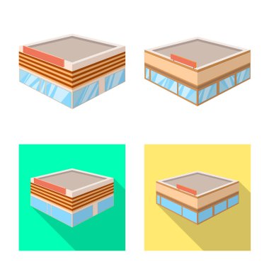 Vektör tasarımı ve kentsel sembolü. Set ve ev stok vektör illüstrasyon.