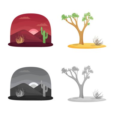 Peyzaj ve doğa işareti izole nesne. Stok için peyzaj ve çevre vektör simgesi koleksiyonu.