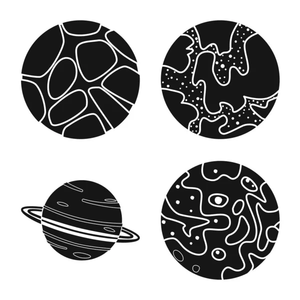 Diseño vectorial del cosmos y logotipo de la ciencia. Colección de cosmos y planeta vector icono para stock . — Vector de stock