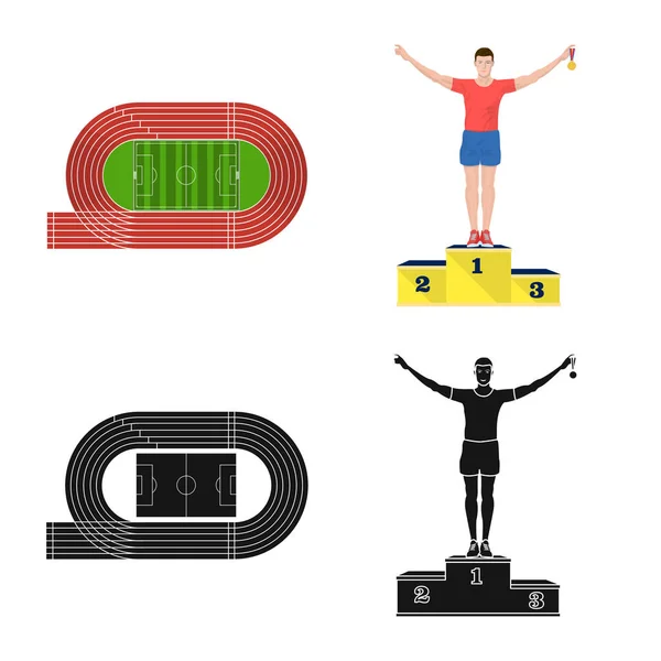 Illustration vectorielle du sport et symbole du vainqueur. Ensemble d'icône de vecteur de sport et de fitness pour stock . — Image vectorielle