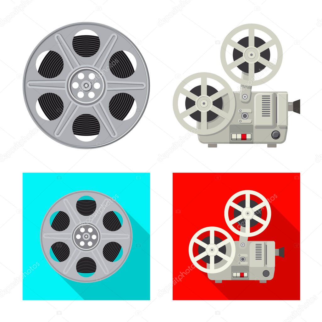 Isolated object of television and filming sign. Collection of television and viewing vector icon for stock.