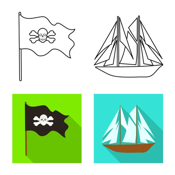 Vector illustratie van het pictogram reizen en attributen. Set van reizen en zeevarende voorraad symbool voor web. — Stockvector