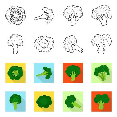 Yemek ve diyet logosunun izole edilmiş bir nesnesi. Ağ için yeme ve vejetaryen stok sembolü koleksiyonu.