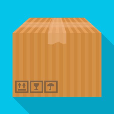 Kutu ve küp logosu izole edilmiş. Depo için kutu ve kahverengi vektör simgesi grafiği.