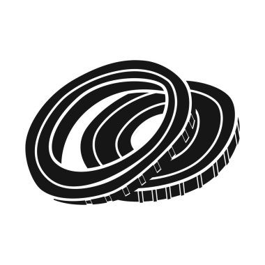 Soğan ve dilimlenmiş logonun vektör tasarımı. Stok için soğan ve mor vektör simgesi grafiği.