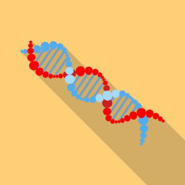 DNA ve molekül ikonunun vektör çizimi. DNA 'nın web ögesi ve ağ için genetik depolama sembolü.
