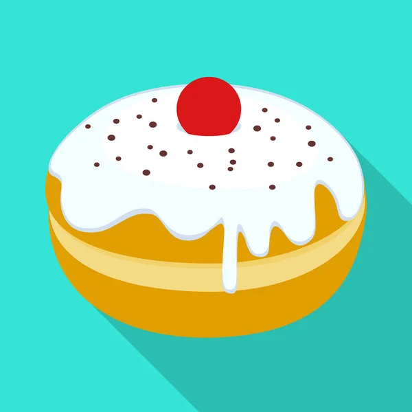 Vektor-Illustration von Donut und Creme-Symbol. Grafik zur Illustration von Donut und Beerenstock. — Stockvektor