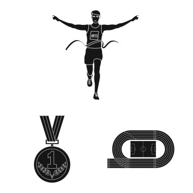 Sağlık ve fitness işareti Vektör illüstrasyon. Web için sağlık ve sprint stok sembolü koleksiyonu.