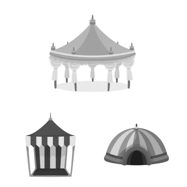 Diseño vectorial de exterior e icono de la arquitectura. Conjunto de icono de vector al aire libre y refugio para stock . — Vector de stock