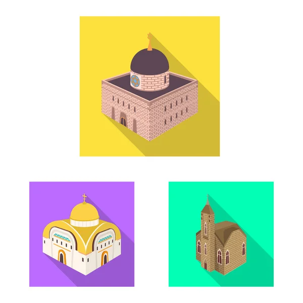 Diseño vectorial del templo y símbolo histórico. Colección de templo y la fe stock vector ilustración. — Archivo Imágenes Vectoriales