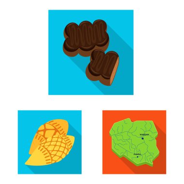 Vektör tasarımı geleneksel ve tur logosu. Geleneksel topluluğu ve web için yerler hisse senedi simgesi.