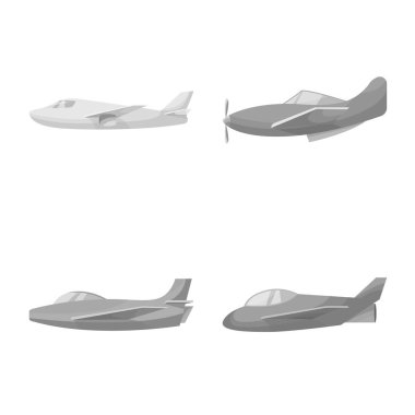 Havacılık ve havayolu simgesivektör illüstrasyon. Havacılık ve hava yolları stok vektör illüstrasyon seti.