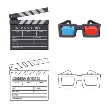 Televizyon ve filme simge vektör tasarımı. Televizyon ve hisse senedi vektör çizim ile ilgilenen.