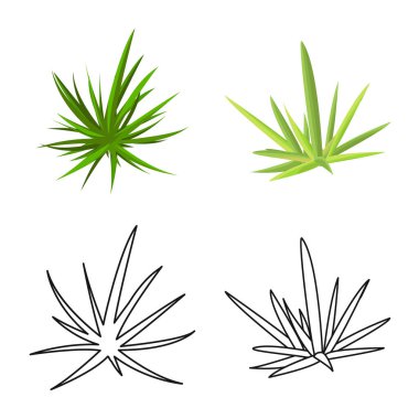 Peyzaj vektör tasarımı ve yaz sembolü. Web için peyzaj ve çevre stok sembolü seti.