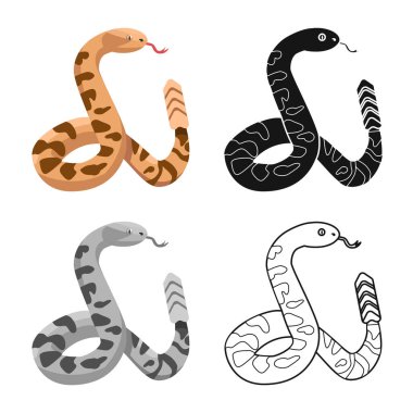 Yılan ve piton logosunun vektör tasarımı. Stok için yılan ve sürüngen vektör simgesi web ögesi.
