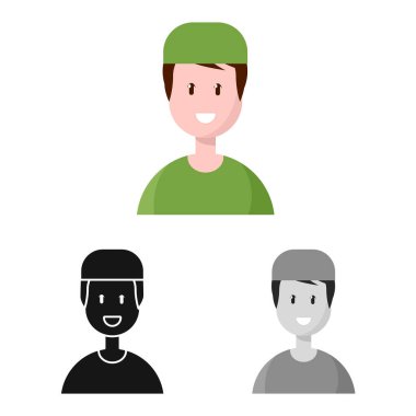 Doktor ve anestezi sembolünün izole edilmiş bir nesnesi. Stok için doktor ve profesyonel vektör simgesi koleksiyonu.