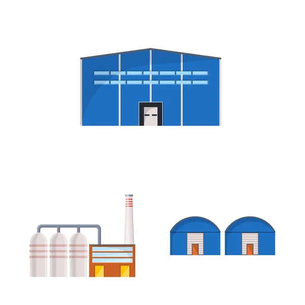 Isoliertes Objekt der Industrie und Bauikone. Sammlung von Industrie- und Bauvektorsymbolen für Aktien. — Stockvektor