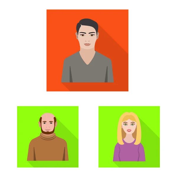 Diseño vectorial de perfil y signo de retrato. Colección de perfil y símbolo de stock de profesión para web . — Vector de stock