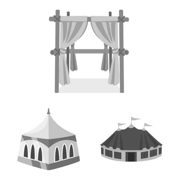 Ilustración vectorial del icono de exterior y arquitectura. Colección de al aire libre y refugio símbolo de stock para la web . — Vector de stock