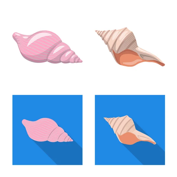 Design vettoriale del logo animale e decorativo. Serie di animali e oceano stock vettoriale illustrazione . — Vettoriale Stock