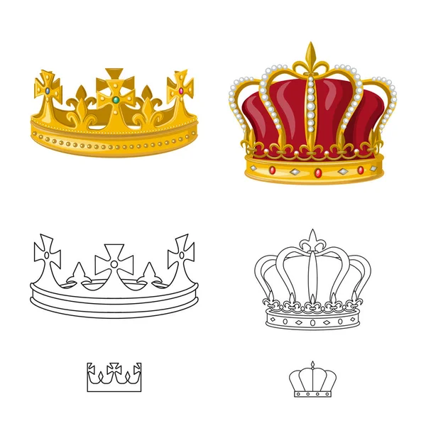 Vector illustration of medieval and nobility icon. Set of medieval and monarchy vector icon for stock. — Stock Vector