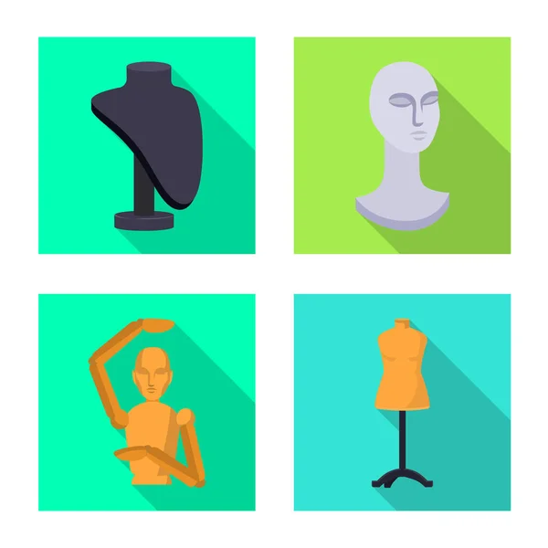 Vector illustration of mannequin and fashion symbol. Collection of mannequin and atelier stock symbol for web. — Stock Vector