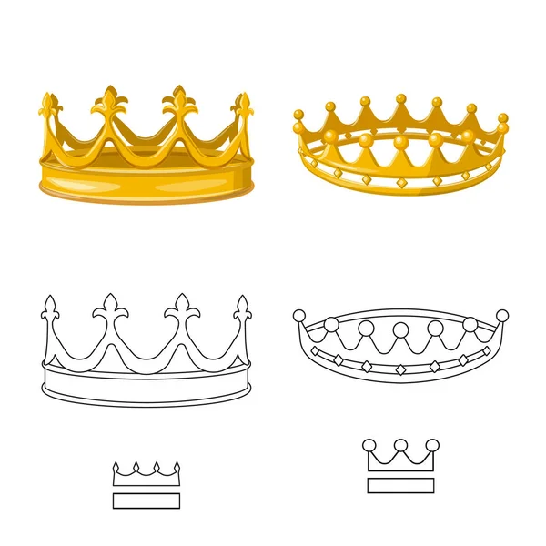 Oggetto isolato di logo medievale e nobiliare. Set di simboli stock medievali e monarchici per il web . — Vettoriale Stock