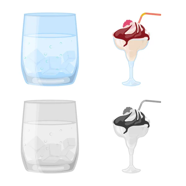 Isolated object of liquor and restaurant icon. Set of liquor and ingredient vector icon for stock. — Stock Vector