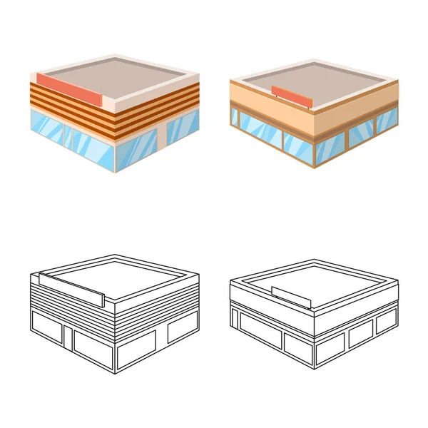 Objeto aislado y signo urbano. Colección y símbolo de stock de casa para la web . — Vector de stock