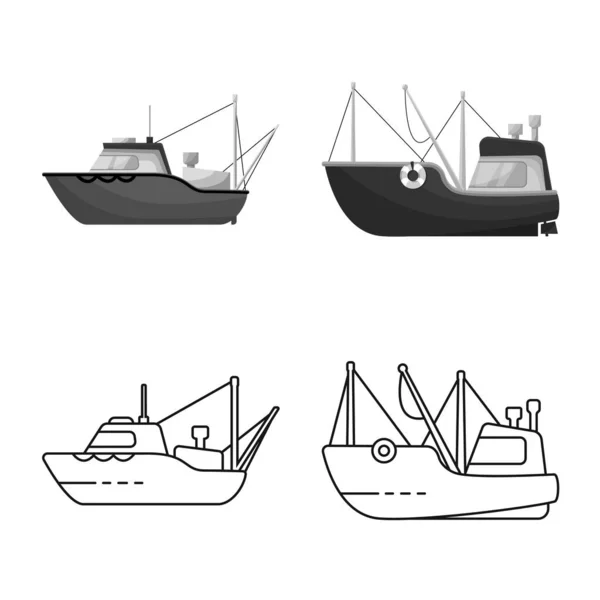 Vektor-Design von Transport- und Industrieschildern. Set von Transport und Yachtlager Symbol für Web. — Stockvektor