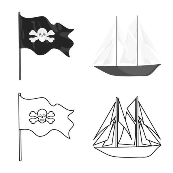 Векторный дизайн путешествия и логотипа атрибутов. Набор векторных значков для путешествий и мореплавания на складе . — стоковый вектор