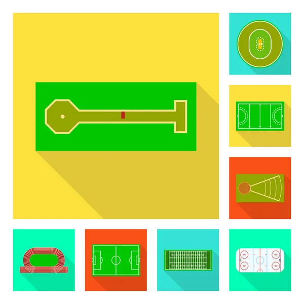 Illustrazione vettoriale dello schema e del simbolo della costruzione. Set di schema e icona vettoriale bullring per magazzino . — Vettoriale Stock