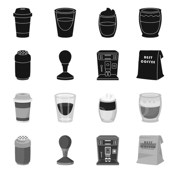 Diseño vectorial de café y letrero de la casa. Colección de café y servicio de stock símbolo para la web . — Vector de stock
