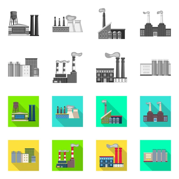 Izolovaný objekt průmyslu a symbol podniku. Kolekce průmyslových a technologických skladových symbolů pro web. — Stockový vektor